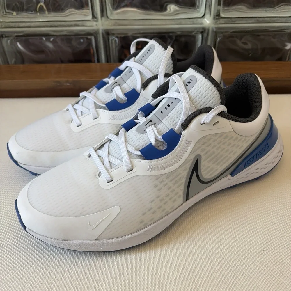 Nike React Infinity Pro 2 Men Golf Shoes Size 11.5 White Game Royal DJ5593-104 - Picture 1 of 8